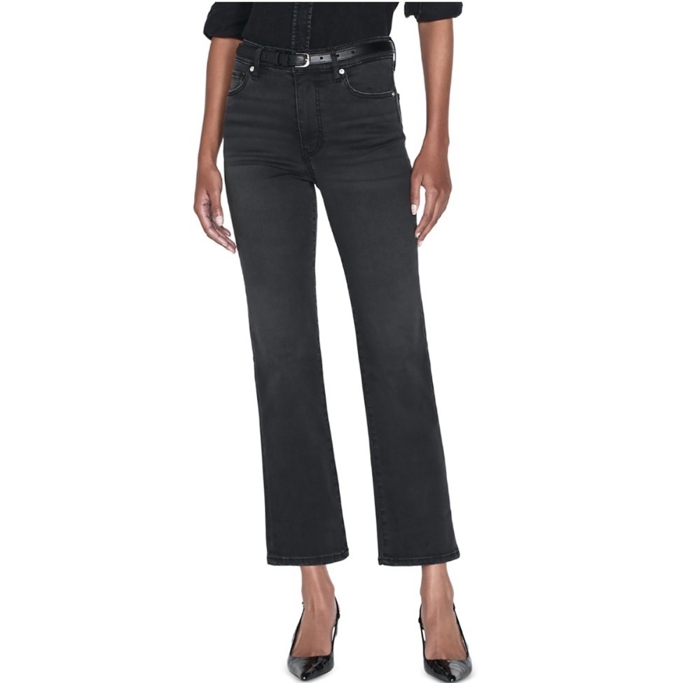 Frame Le Sleek Straight High Rise Cropped Jeans Kerry Black Size 24 Lsls208 New